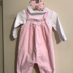 Janie and Jack 6-12m baby girls corduroy overalls